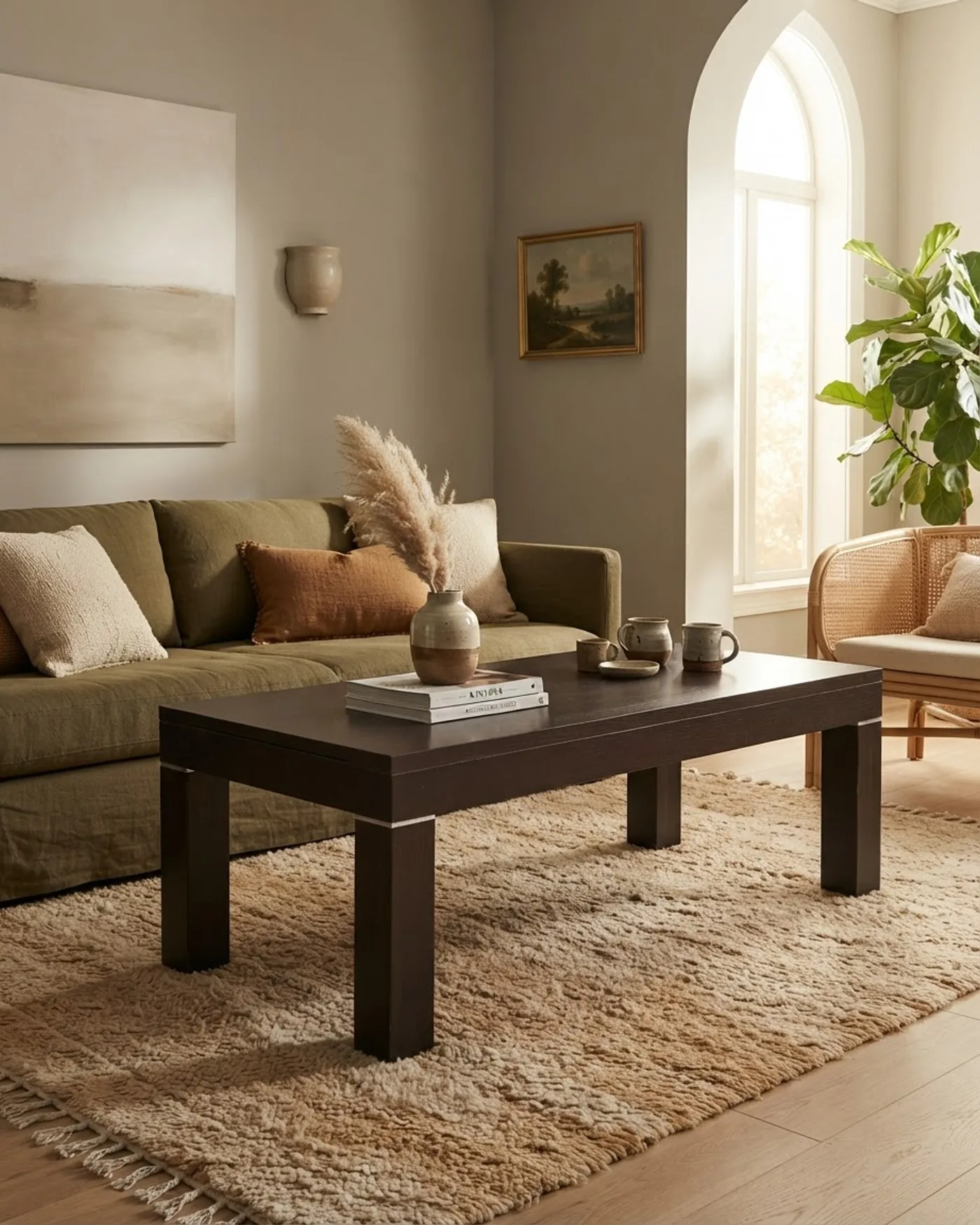 Mesa de Centro Elevable de Madera Oscura - imagen 1