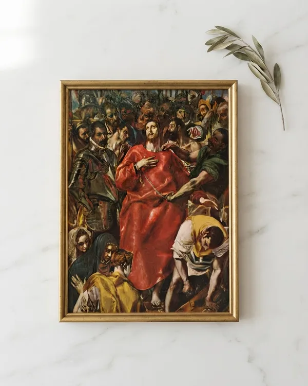 Óleo de Jesús con Marco Dorado