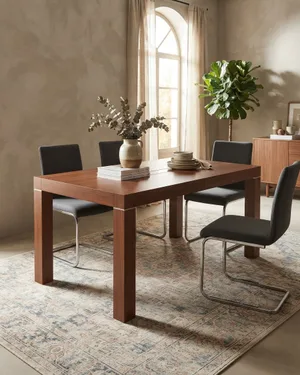 Mesa de Comedor Extensible de Madera de Nogal - miniatura 1