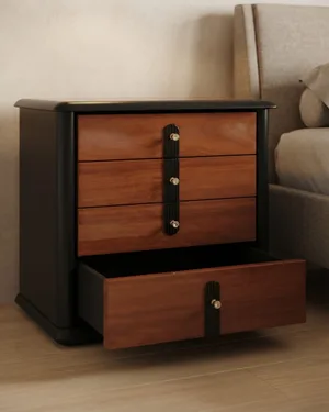 Mesitas de Noche Vintage en Madera y Negro - miniatura 1