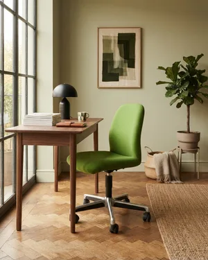 Silla de Oficina Operativa Tapizada en Verde - miniatura 1
