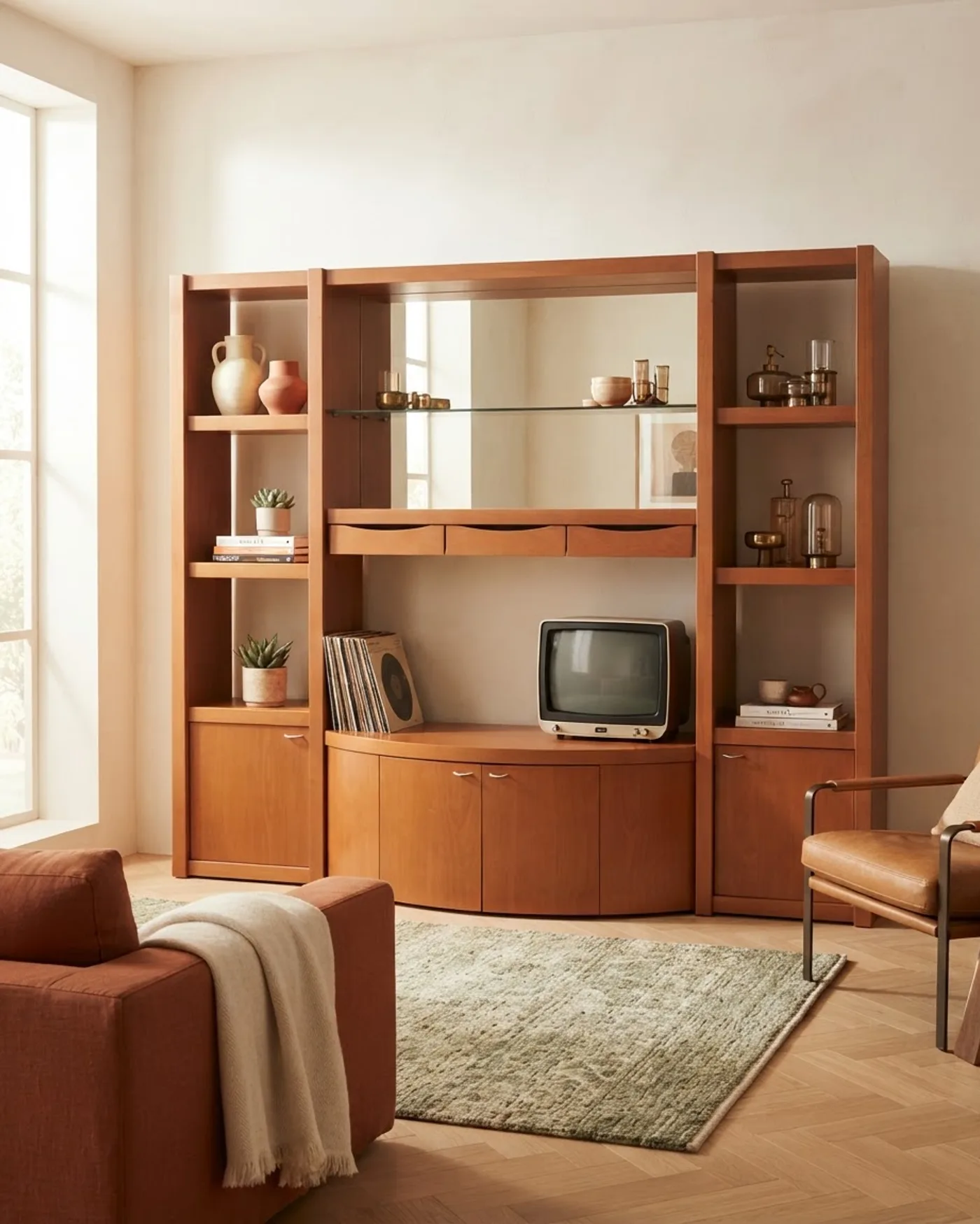 Mueble de Salón Modular de Madera con Espejo y Cajones - imagen 1