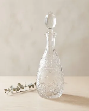 Decantador de cristal tallado flor - miniatura 1