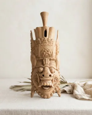 Máscara Balinesa Bedahulu Tallada a Mano - miniatura 1