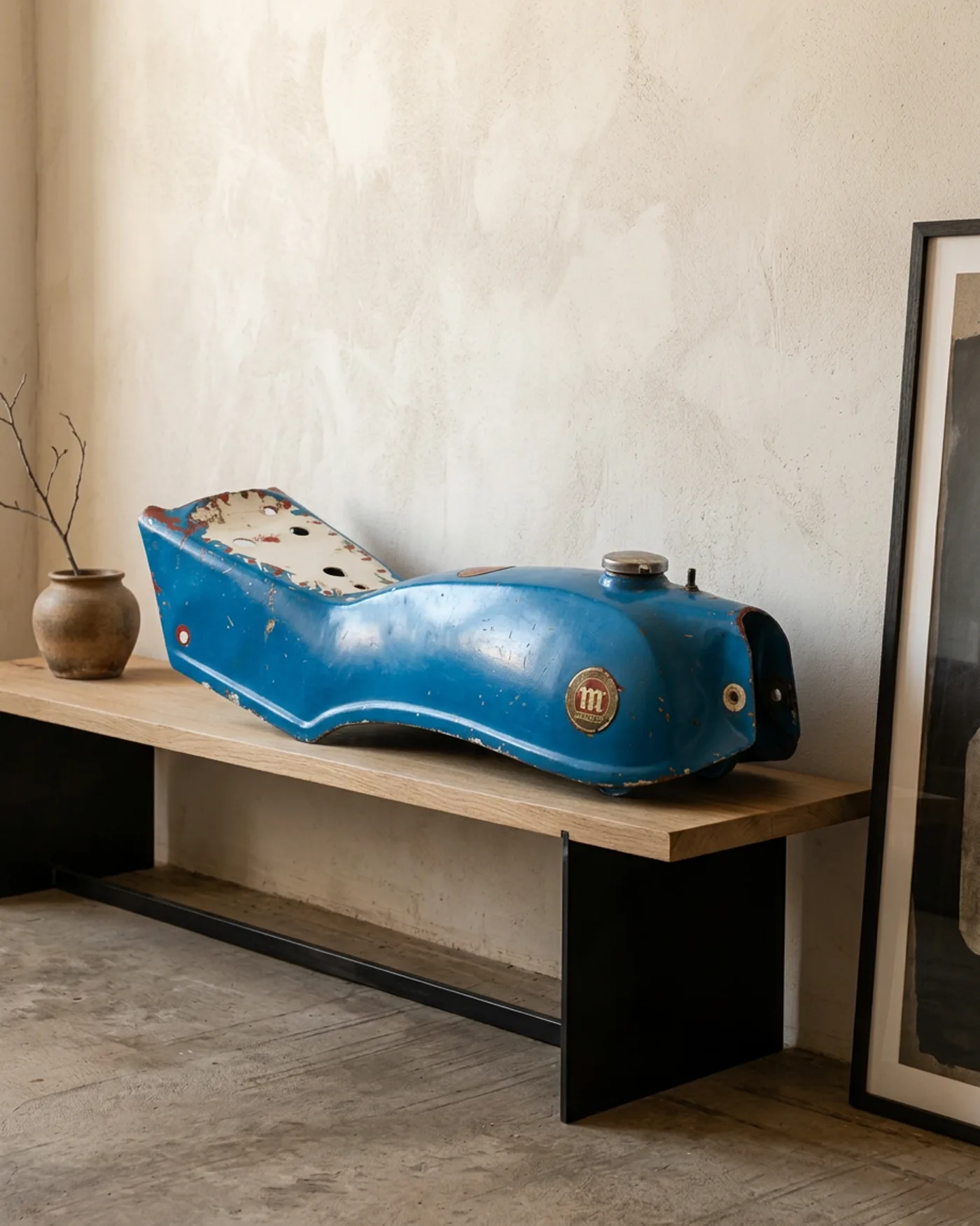 Depósito y Asiento de Moto Montesa Azul Vintage - imagen 1