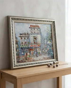 Oleo Escena Callejera de Paris - miniatura 1