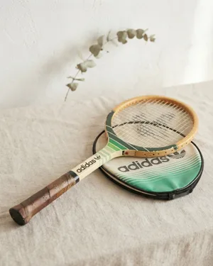 Raqueta de Tenis Vintage Adidas Junior con Funda - miniatura 1