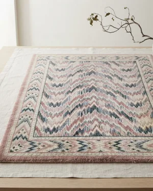 Alfombra Estilo Tribal con Diseño de Zigzag - miniatura 1