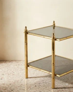 Mesa auxiliar de estilo Hollywood Regency - miniatura 1