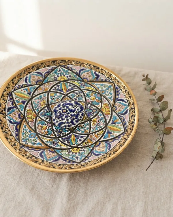 Plato Decorativo de Cerámica Pintado a Mano por Artecer-sevilla