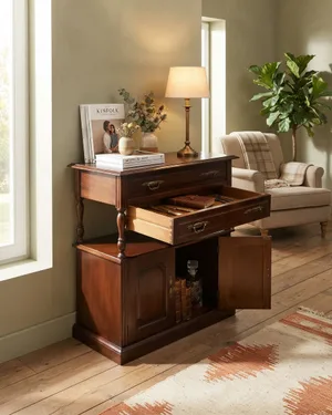 Mueble Auxiliar Estilo Clásico con Cajón y Alacena - miniatura 1