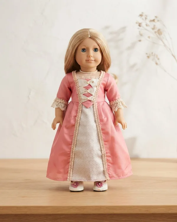 Muñeca Elizabeth Doll con vestido rosa y accesorios
