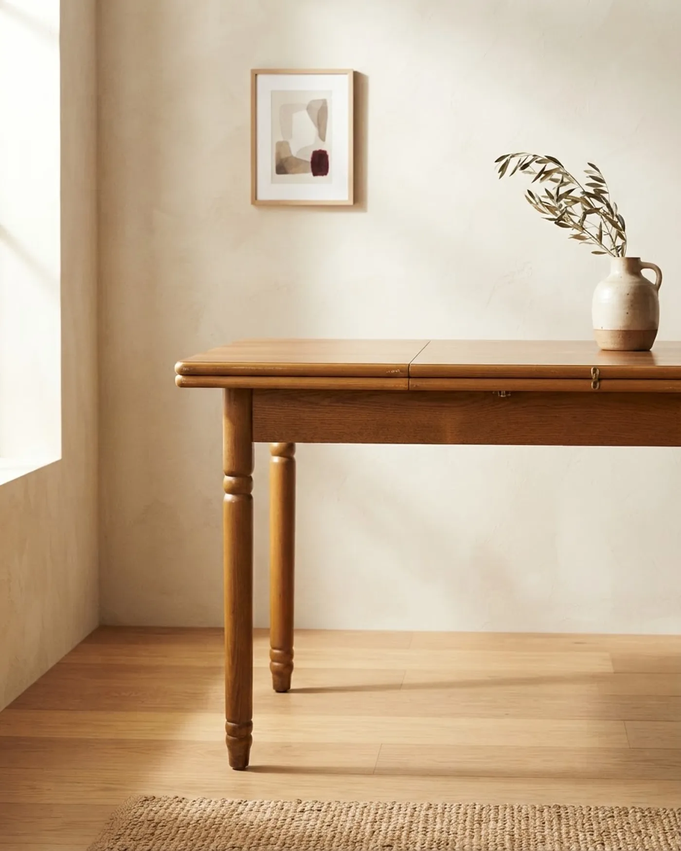 Mesa de Cocina Extensible de Madera con Patas Torneadas - imagen 1