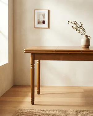Mesa de Cocina Extensible de Madera con Patas Torneadas - miniatura 1