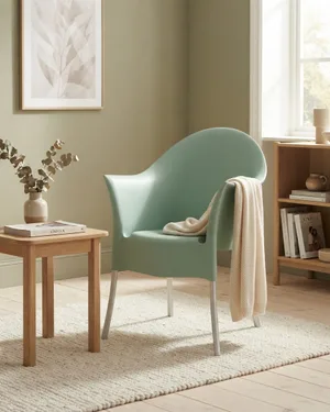Silla de Diseño con Estructura de Plástico y Patas Metálicas - miniatura 1
