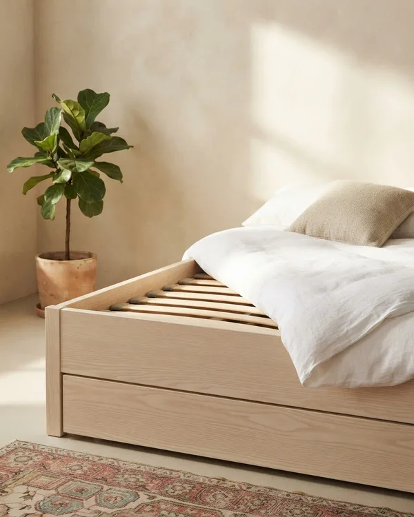 Cama nido individual en madera clara