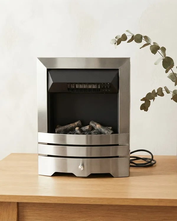 Chimenea Eléctrica Decorativa Quigg de Acero Inoxidable
