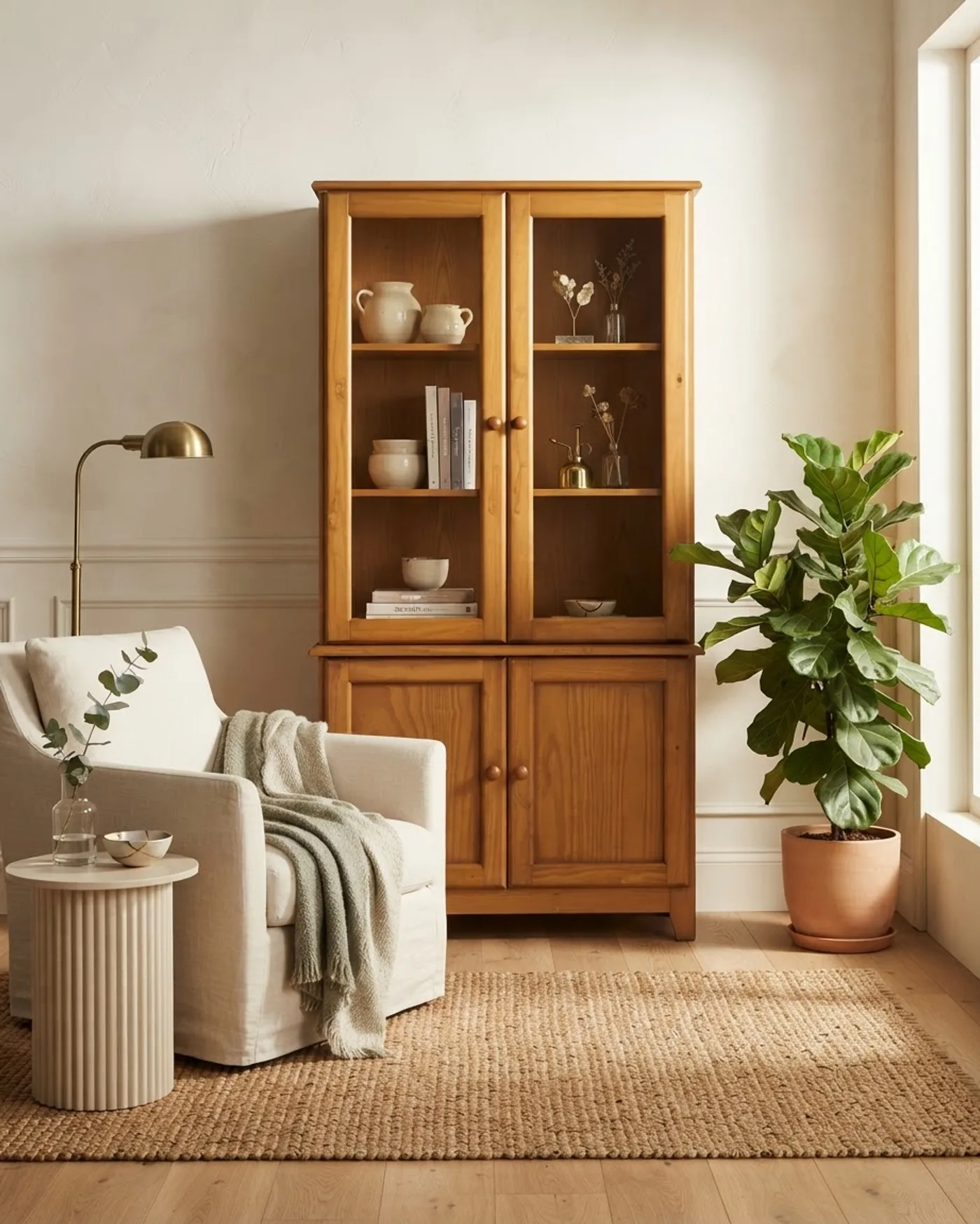 Vitrina de Madera con Puertas de Cristal - imagen 1