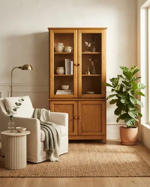 Vitrina de Madera con Puertas de Cristal - miniatura 1