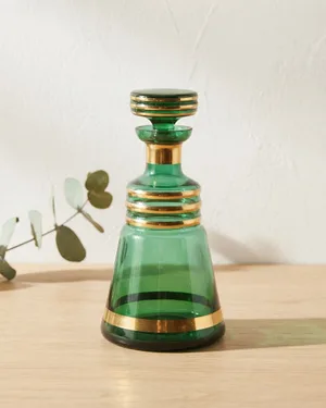 Decantador Verde y Dorado Vintage - miniatura 1