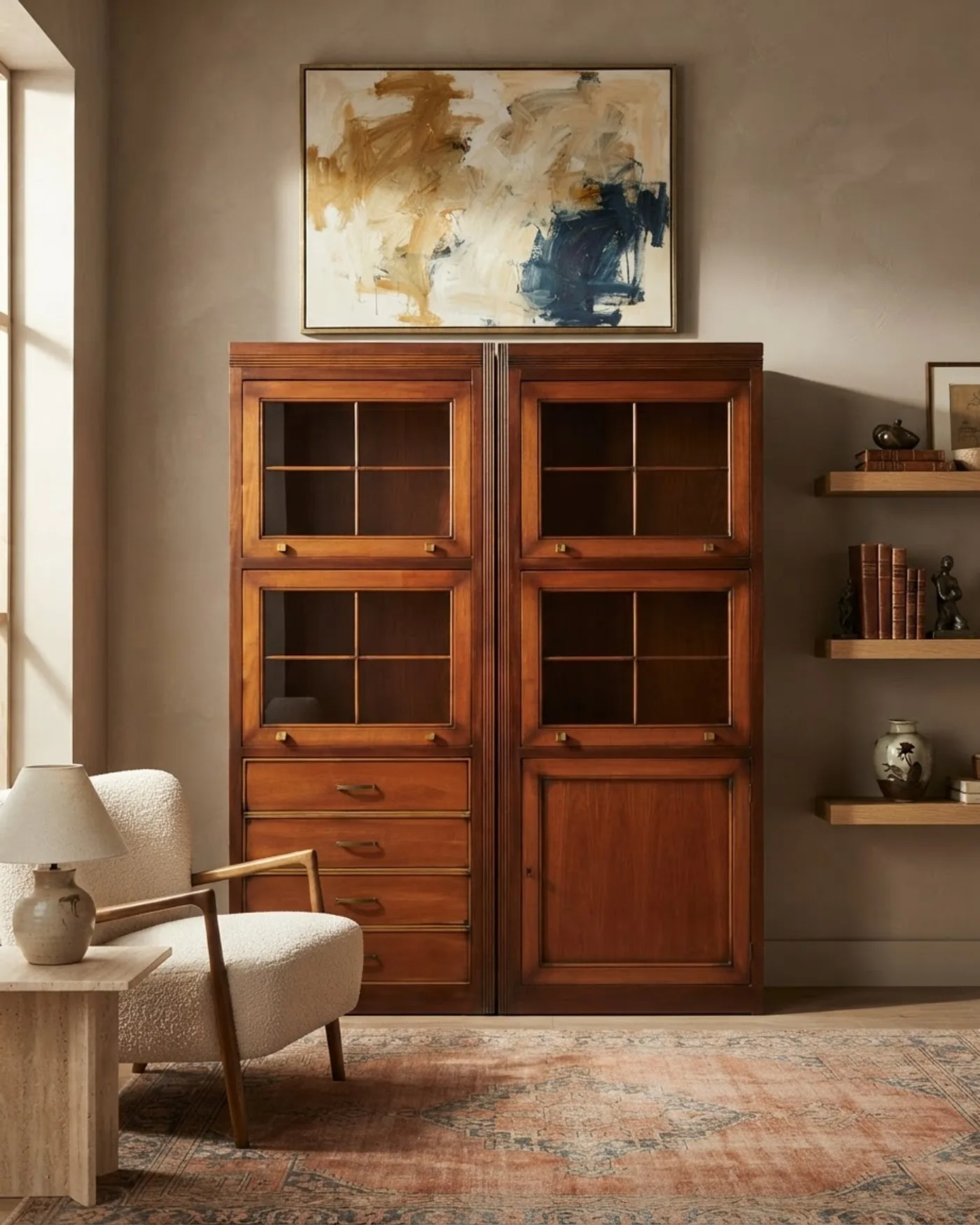 Pareja de Vitrinas de Madera Maciza - imagen 1