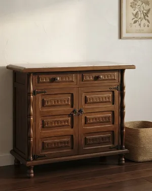 Aparador Clásico de Estilo Castellano con Tapa de Mármol - miniatura 1