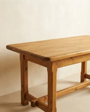 Mesa rústica extensible de madera - miniatura 1