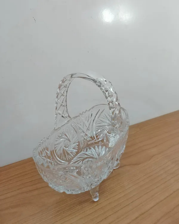 Cesta Decorativa de Cristal Tallado