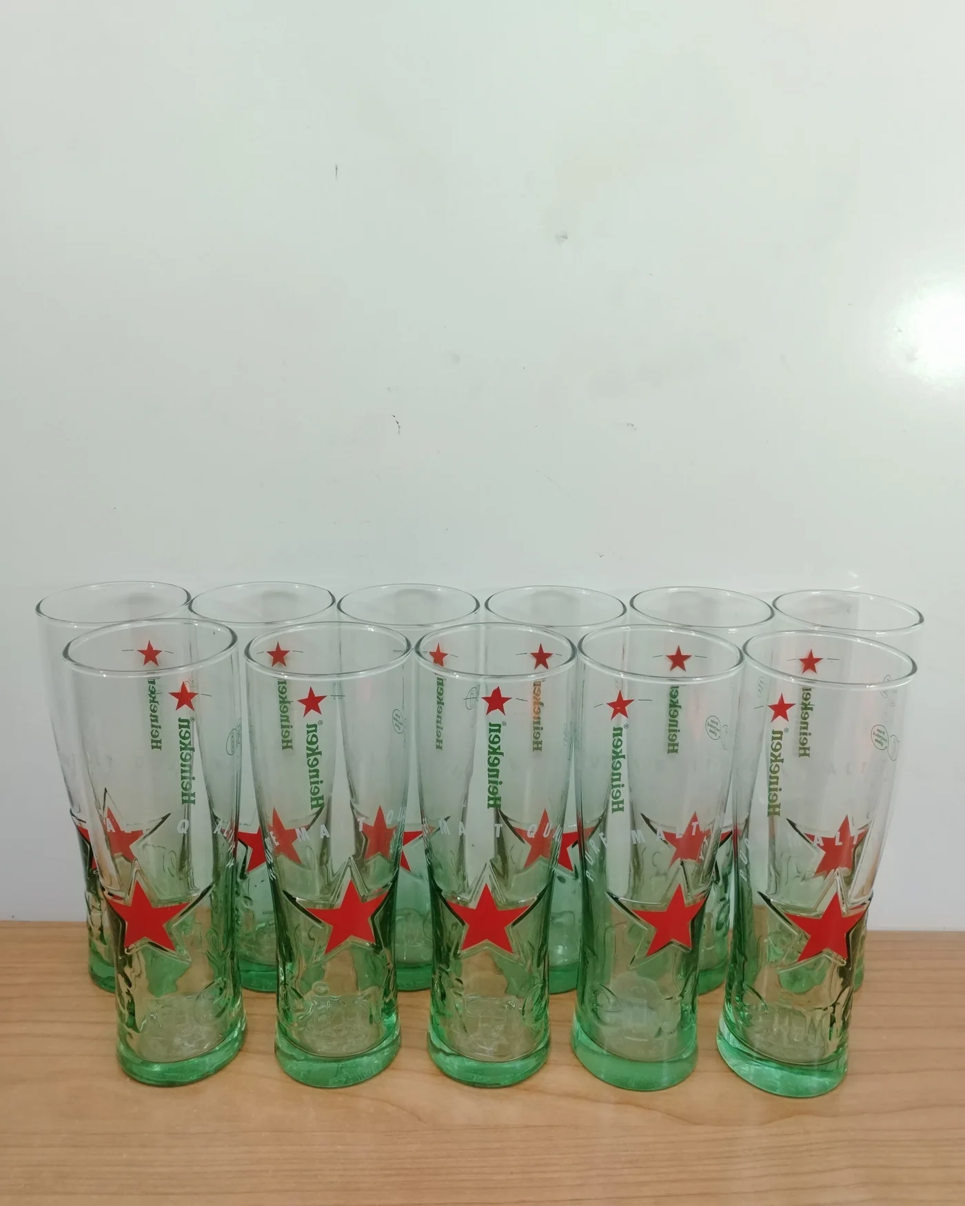 Set de 12 Vasos Altos de Cerveza Marca Heineken - imagen 1