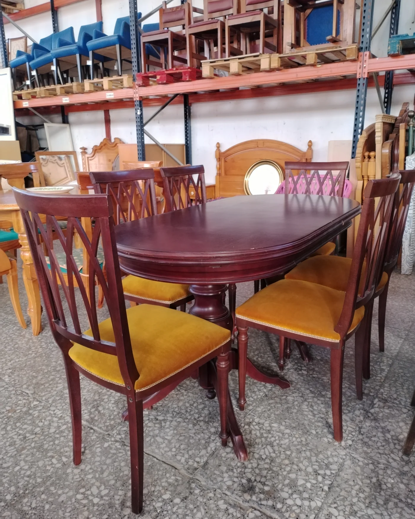 Juego de Mesa de Comedor Extensible y 6 Sillas - imagen 1