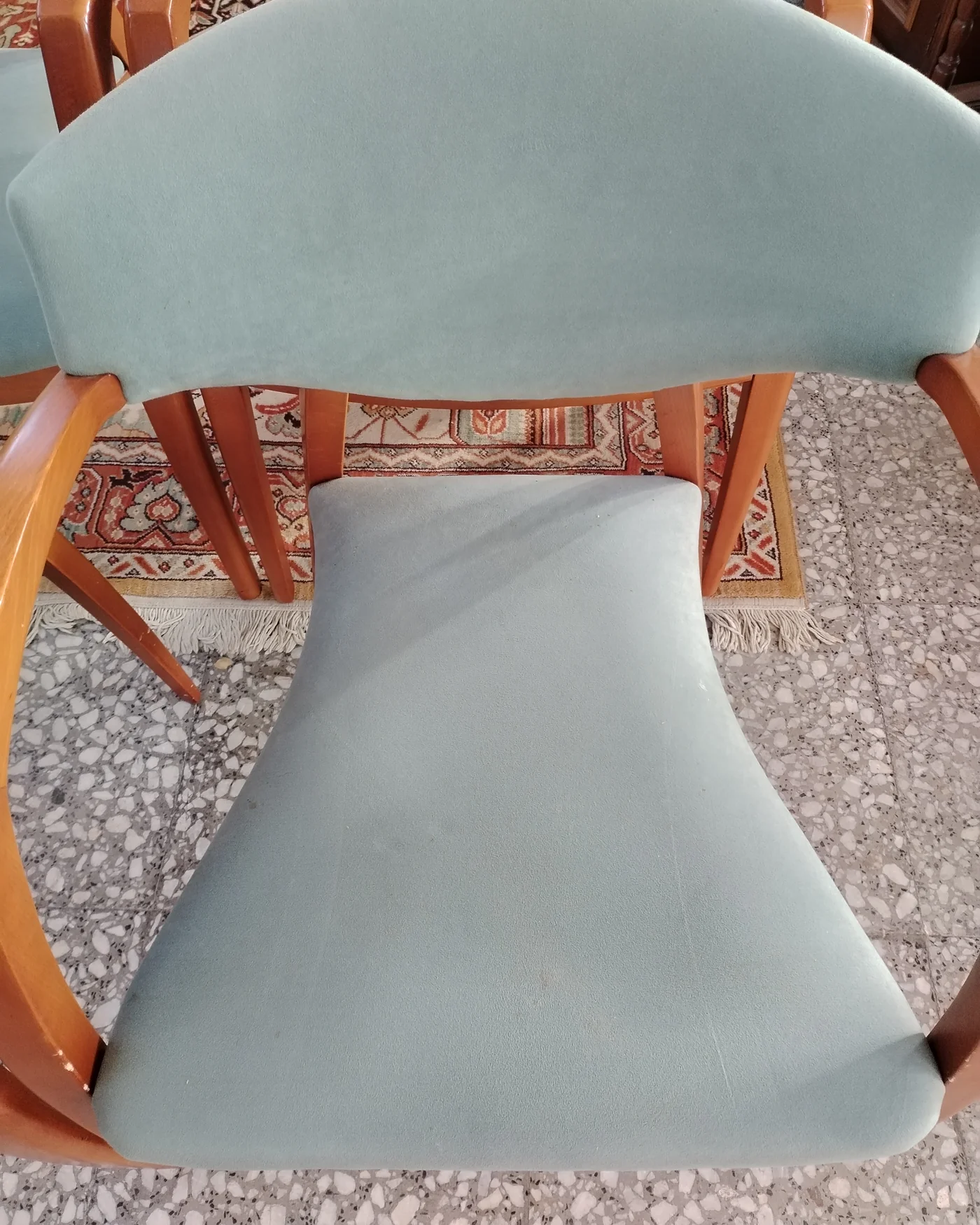 Juego de 4 sillas de comedor tapizadas estilo vintage - imagen 6
