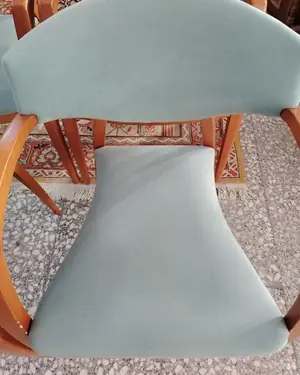 Juego de 4 sillas de comedor tapizadas estilo vintage - miniatura 6