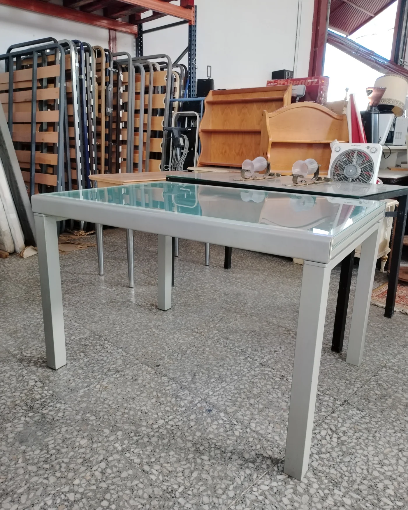 Mesa Comedor Extensible Cristal y Metal - imagen 1