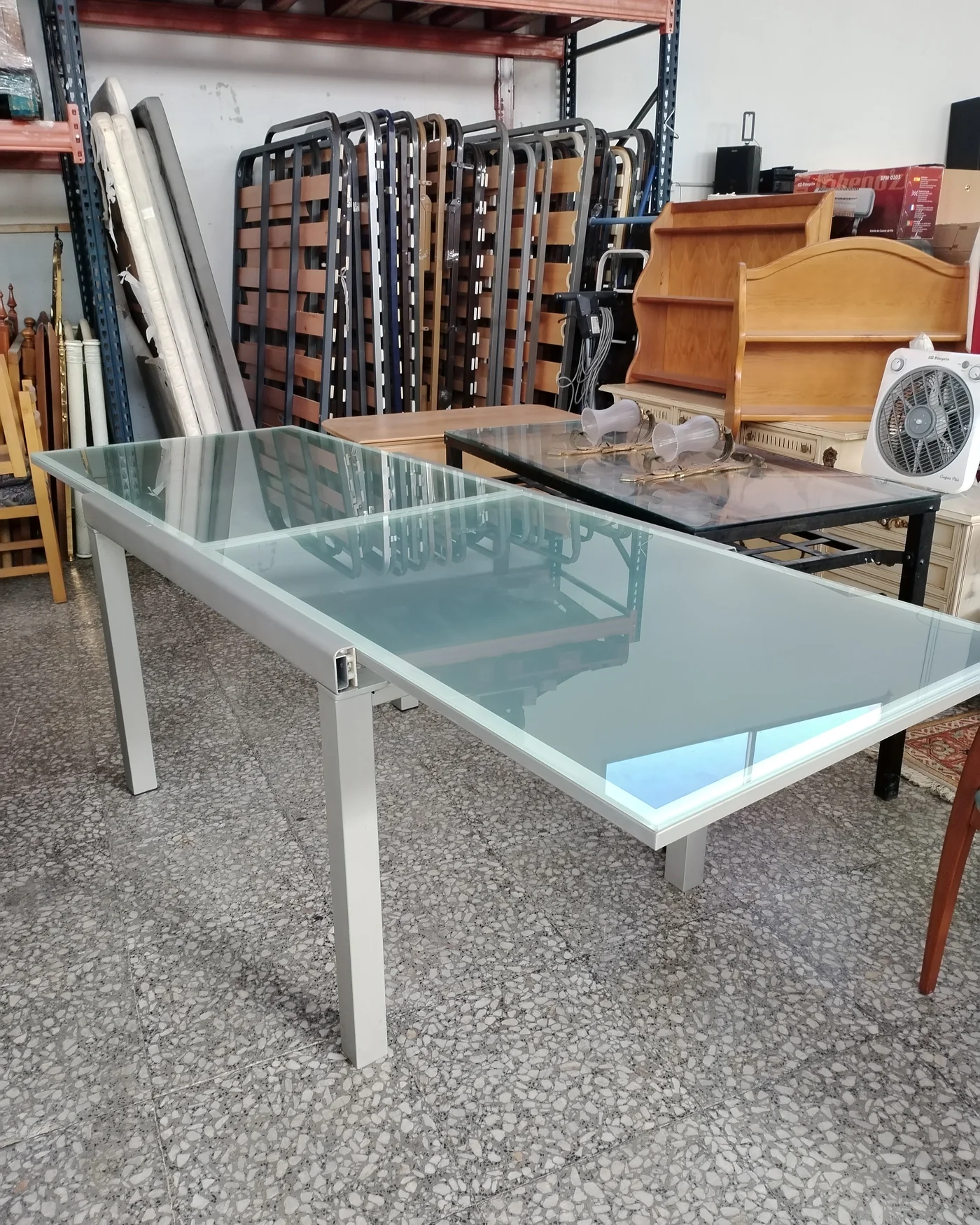 Mesa Comedor Extensible Cristal y Metal - imagen 4