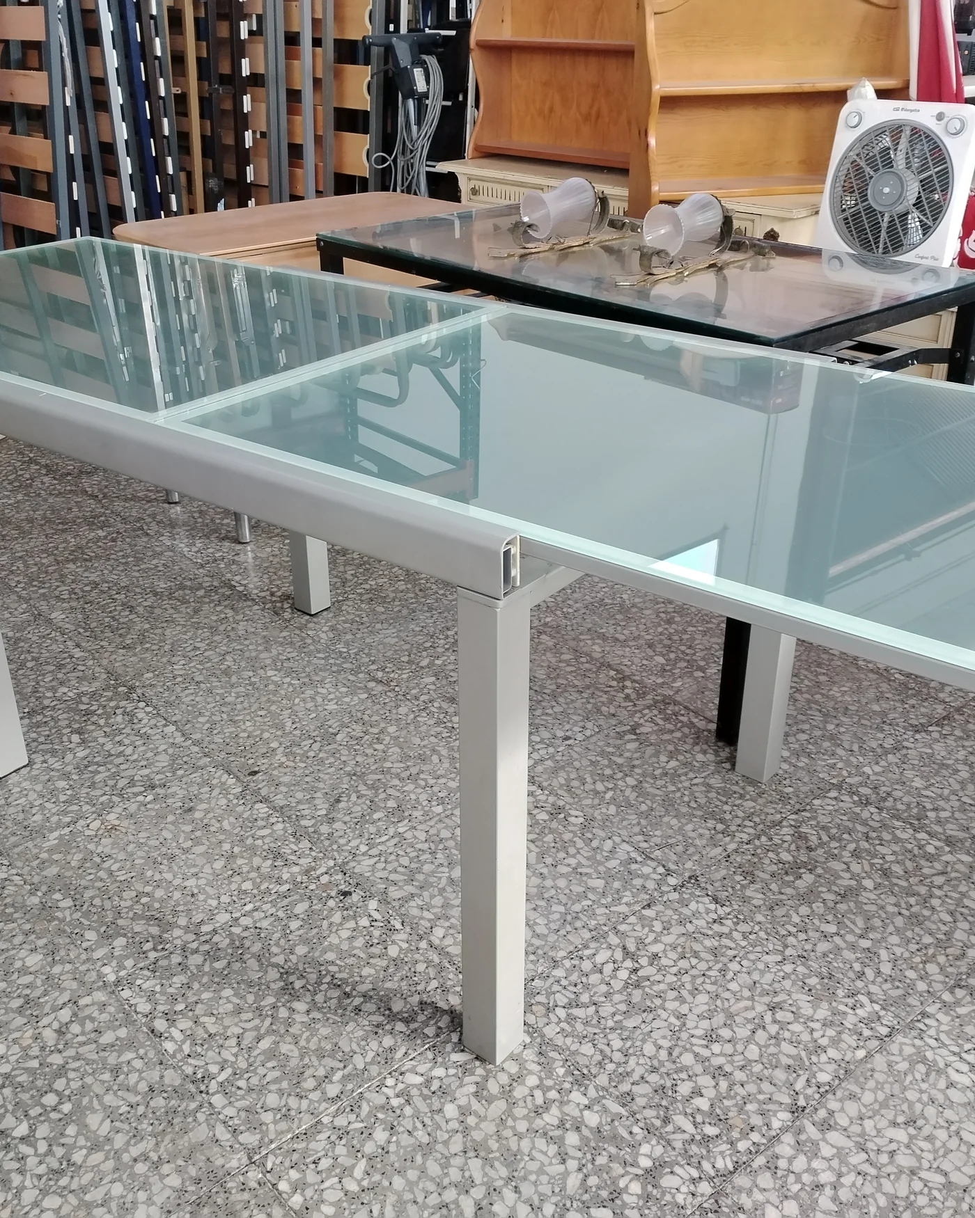 Mesa Comedor Extensible Cristal y Metal - imagen 5