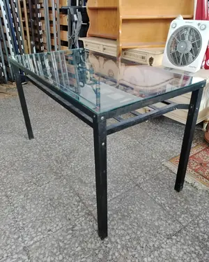 MESA comedor cristal y metal - miniatura 2