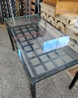 MESA comedor cristal y metal - miniatura 3