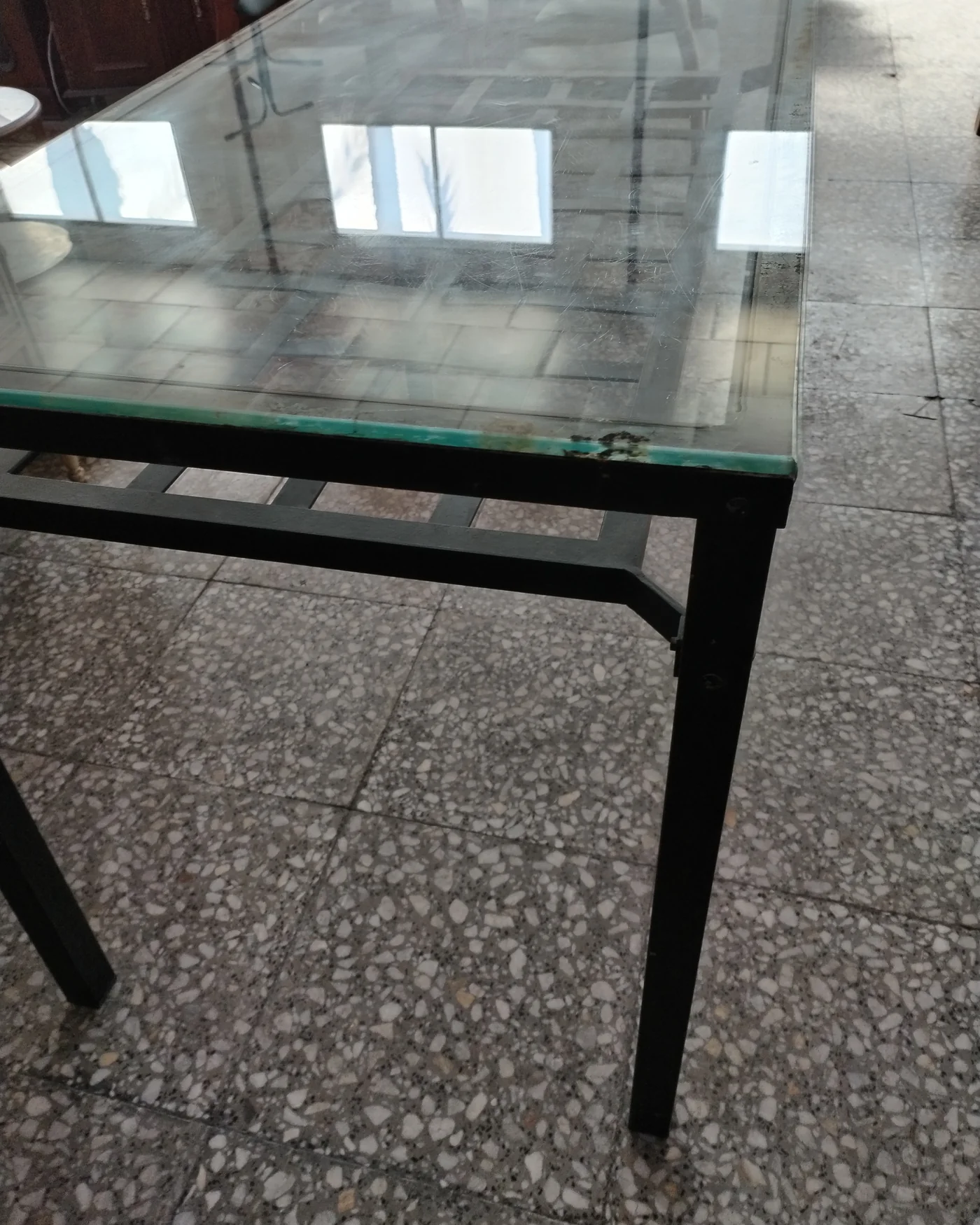 MESA comedor cristal y metal - imagen 5