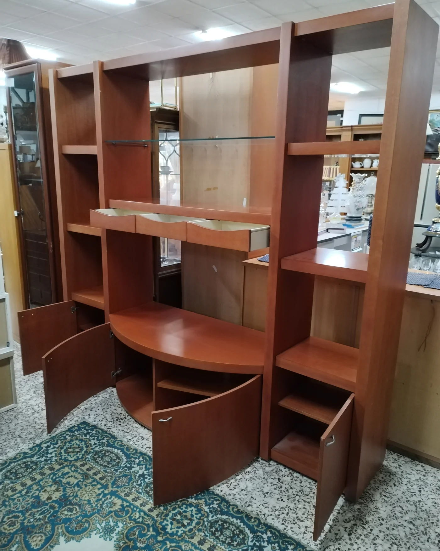 Mueble de salón modular de madera con espejo y cajones - imagen 3