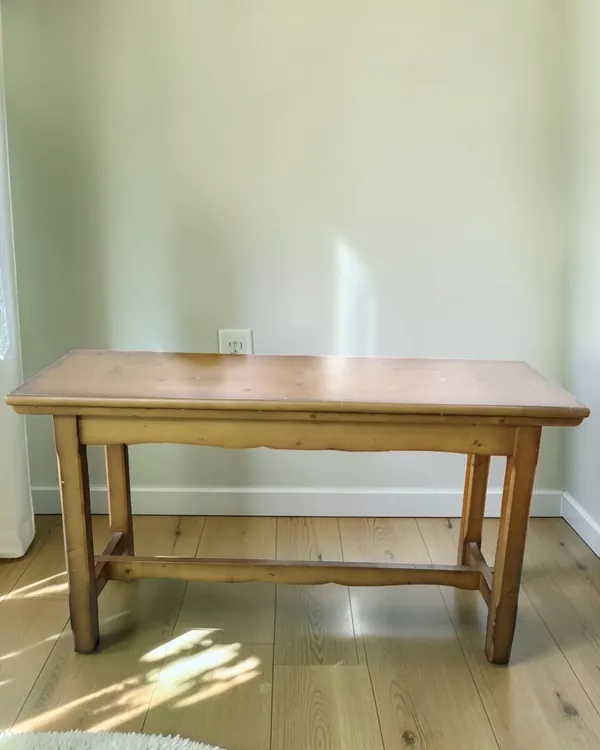 Mesa rústica extensible de madera