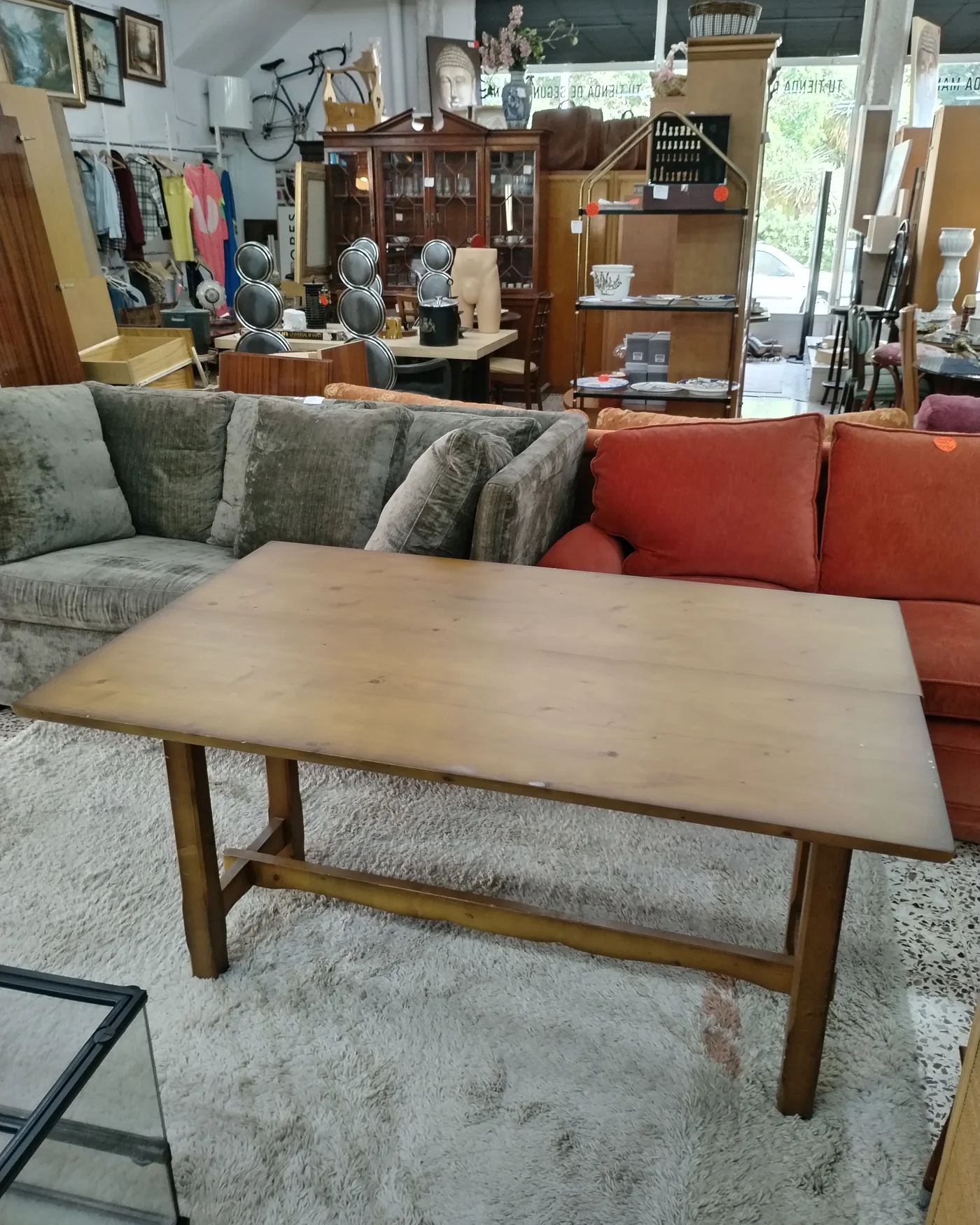 Mesa rústica extensible de madera - imagen 4