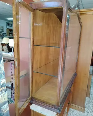 Vitrina antigua de madera con cristal - miniatura 4