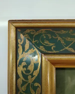 Placa votiva de Buda en cobre y latón con marco decorativo - miniatura 3