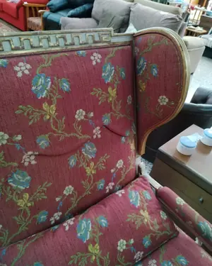 Sillon estilo barroco con tapizado floral - miniatura 3