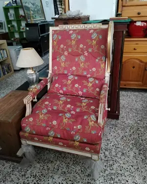Sillon estilo barroco con tapizado floral - miniatura 5