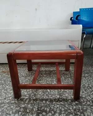 Mesa de centro madera y cristal - miniatura 1