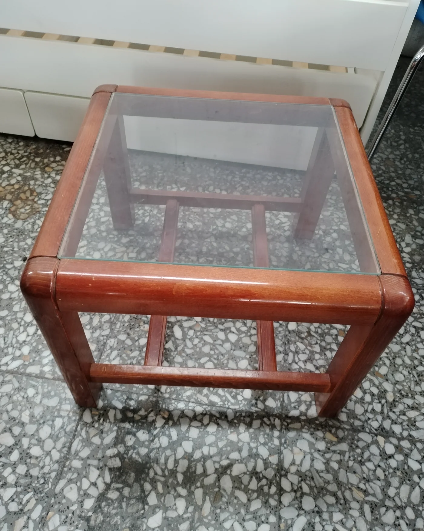 Mesa de centro madera y cristal - imagen 5