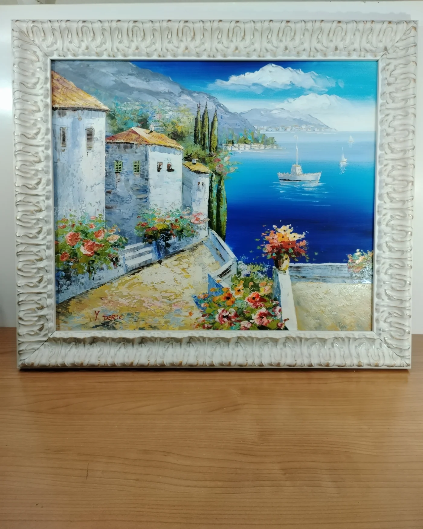 Óleo sobre lienzo puerto con casa - imagen 1
