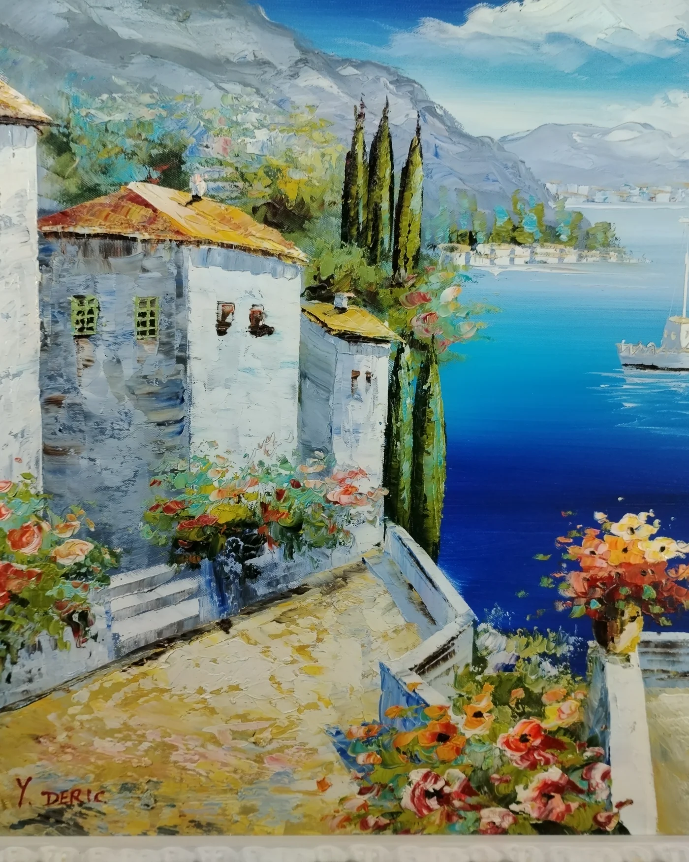 Óleo sobre lienzo puerto con casa - imagen 2