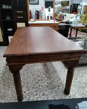 Mesa de comedor maciza de nogal - miniatura 2